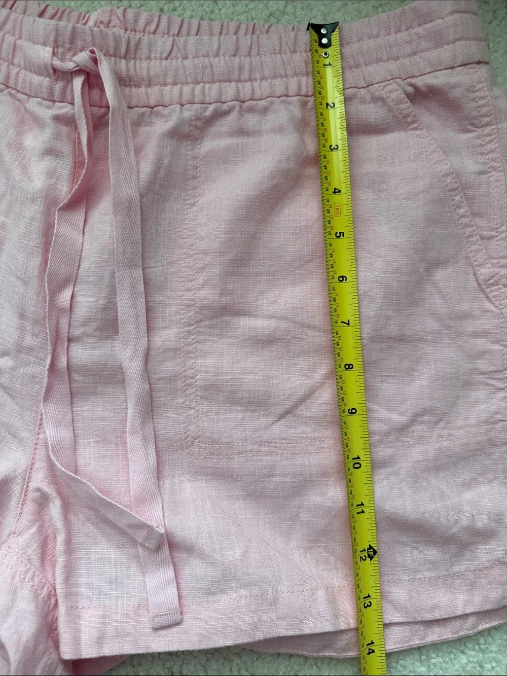 J Crew Pink Linen Blend Drawstring Shorts Size L